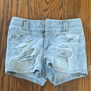 Light blue jean shorts